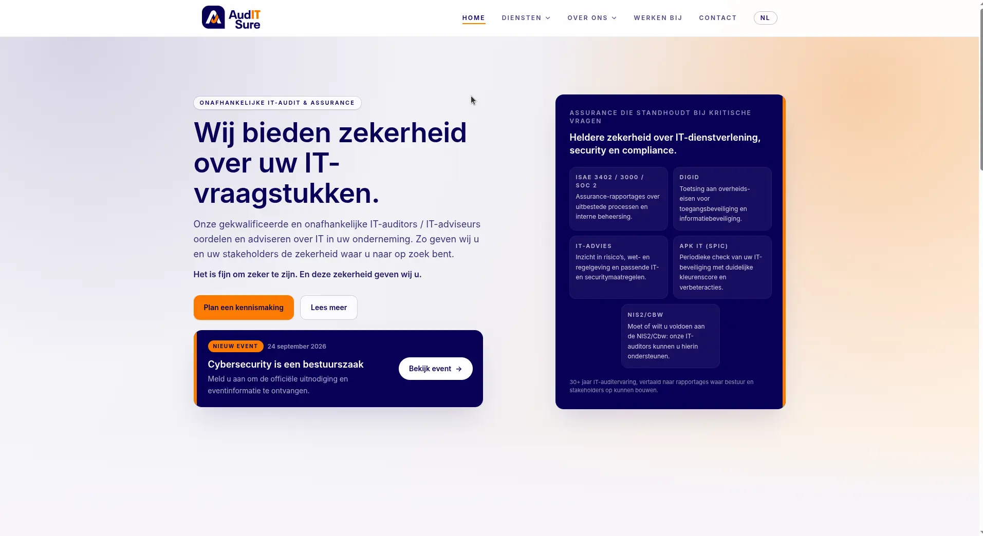 Homepage of the AudIT-Sure website