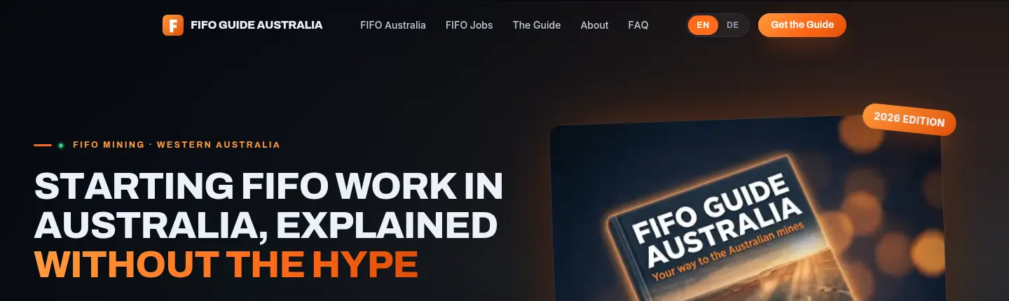 Homepage of the finished MyFIFOGuide website