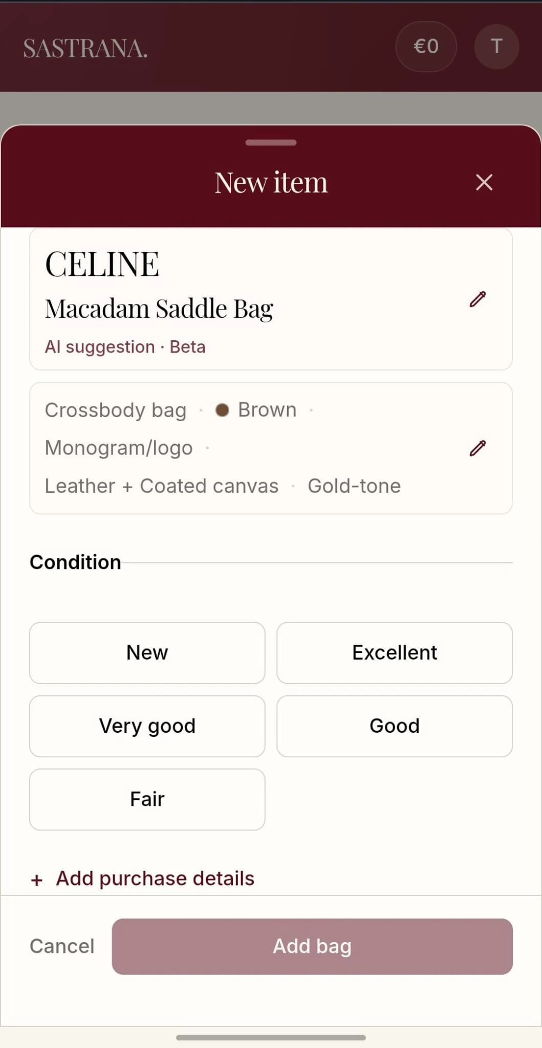 SASTRANA AI recognition structured suggestion